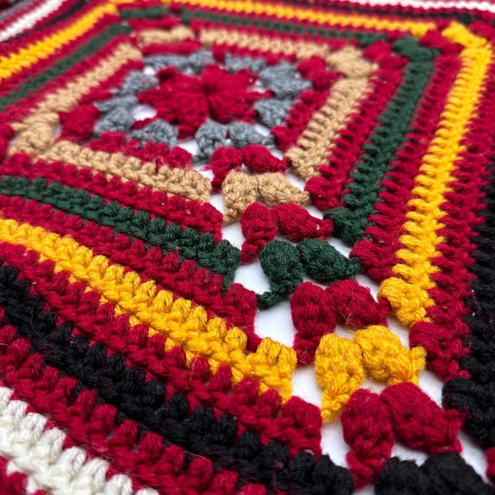 Vintage Handmade Granny‎ Crocheted Throw/Blanket 58” x 56”